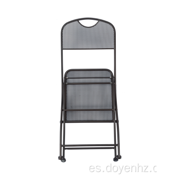 Silla plegable de malla metálica para exterior / interior, balcón